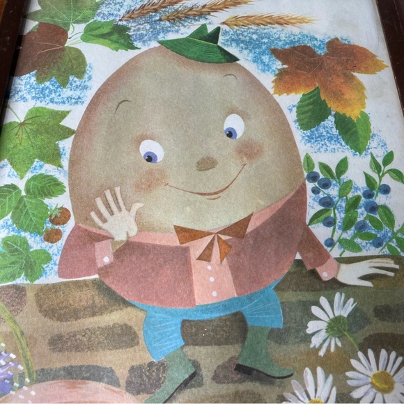 Vintage Framed Leonard Weisgard Humpty Dumpty Framed Nursery Print - Picture 7 of 8